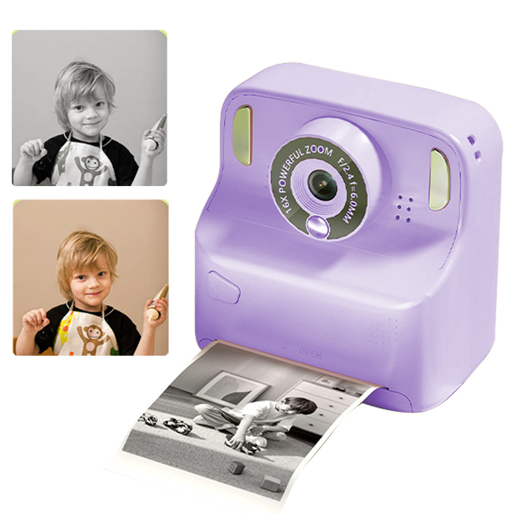 Kids Instant Print Camera with 32GB Memory Card and 5 Rolls Print Paper