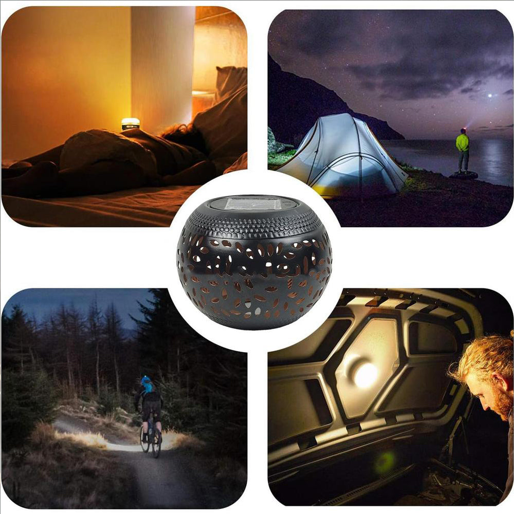2Pcs Hollowed Shadow Outdoor Solar Lamp