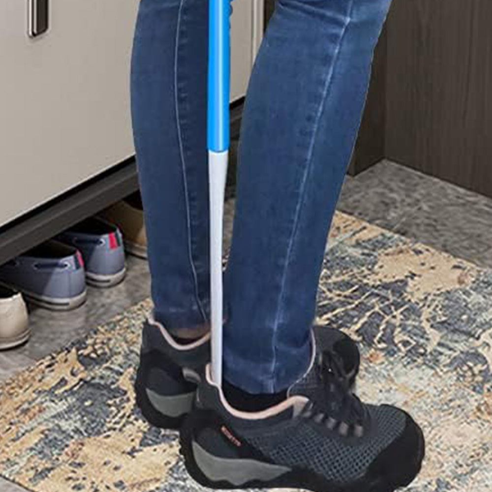 Long Handle Shoe Horn Adjustable Dressing Aid with S-Hook for Seniors