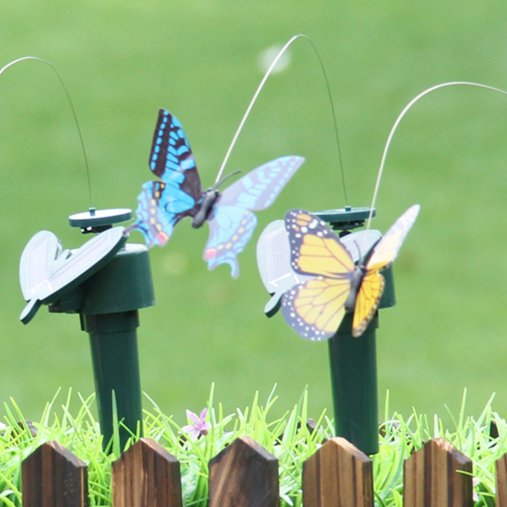 2Pcs Solar Flying Butterfly Garden Decoration