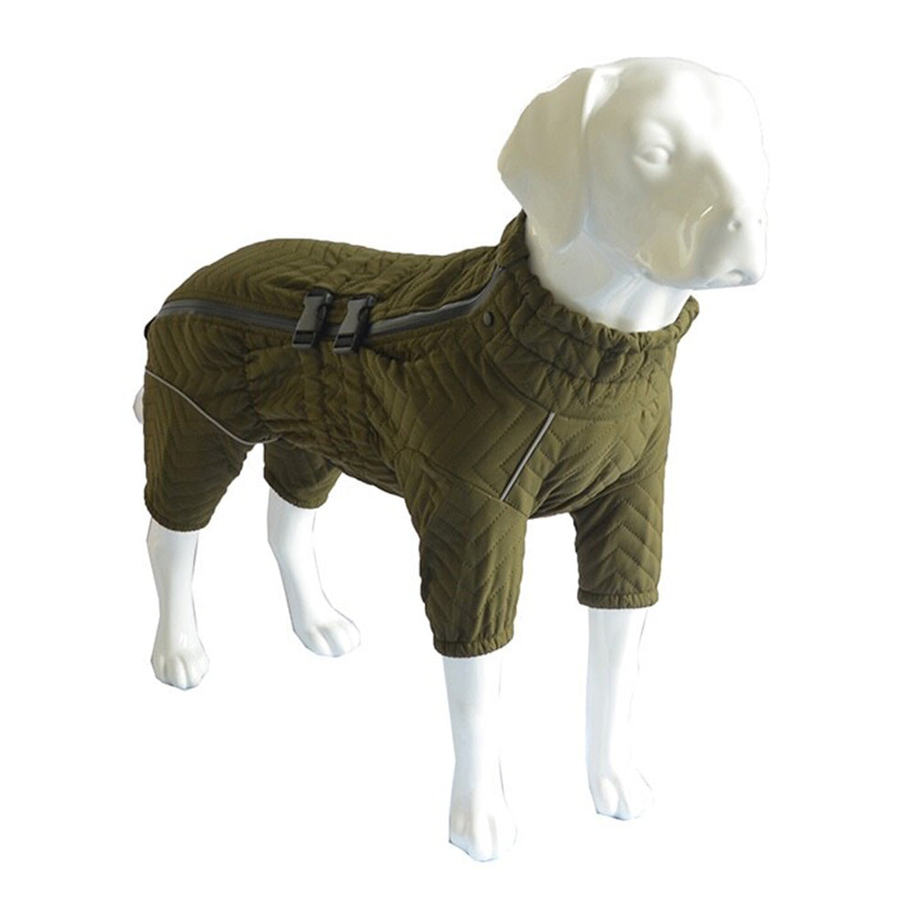 Dog Coat 4 Legs Covered Windproof Waterproof Dog Winter Jacket-Green