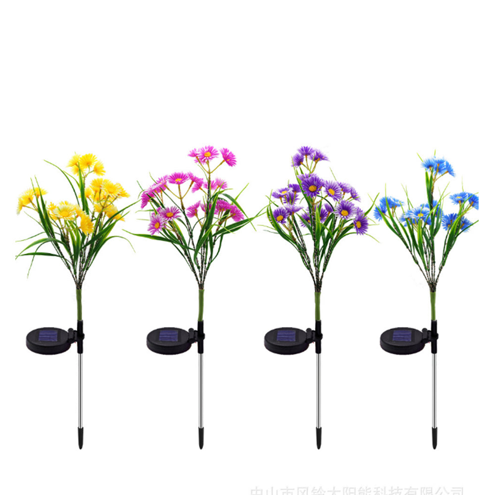 4Pcs Solar Garden Flowers Stake Light