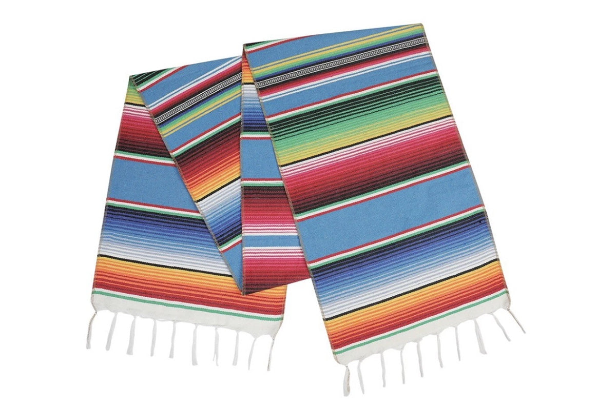 Mexican Serape Table Runner with Tassels for Party Wedding Outdoor Picnic Decoration