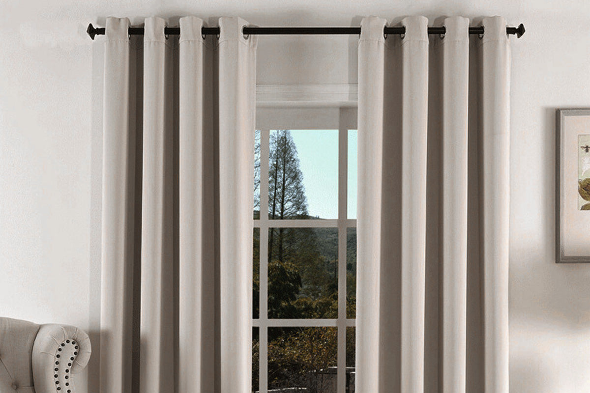 100 Percent Blackout Curtain Panel with Black Liner Heat & Light Blocking Drapes