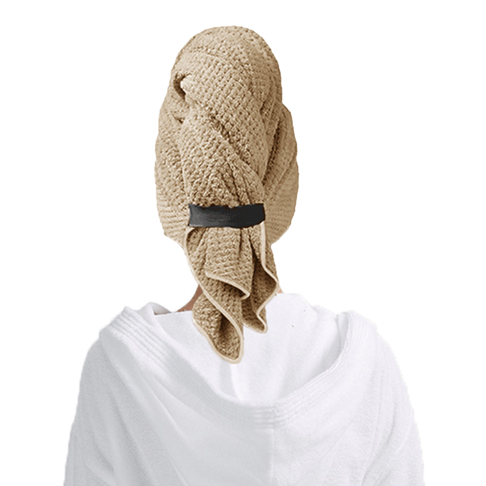 5Pcs Microfiber Hair Towel Wrap with Elastic Strap for Women