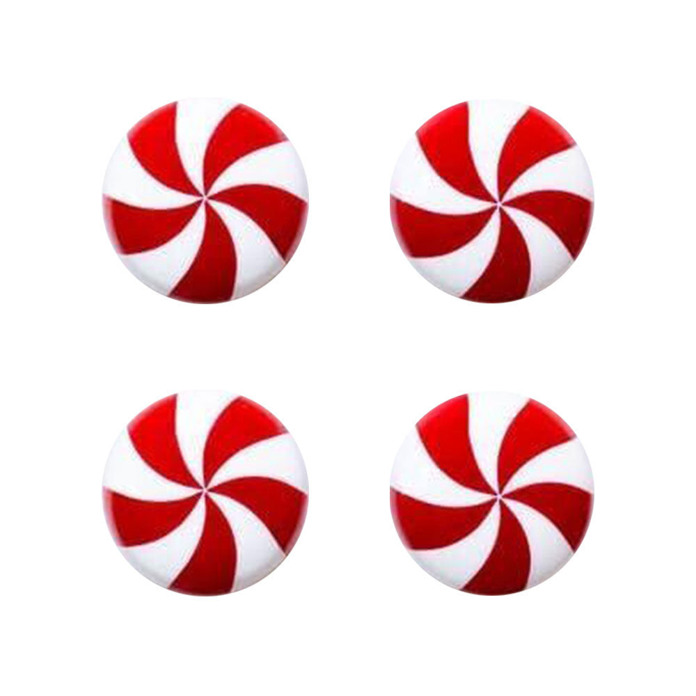 4Pcs Christmas Peppermint Knob Button Cover Christmas Decor Novelty Buttons