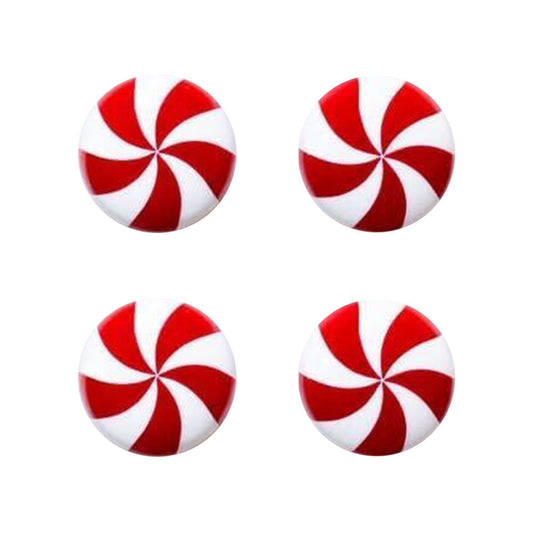 4Pcs Christmas Peppermint Knob Button Cover Christmas Decor Novelty Buttons