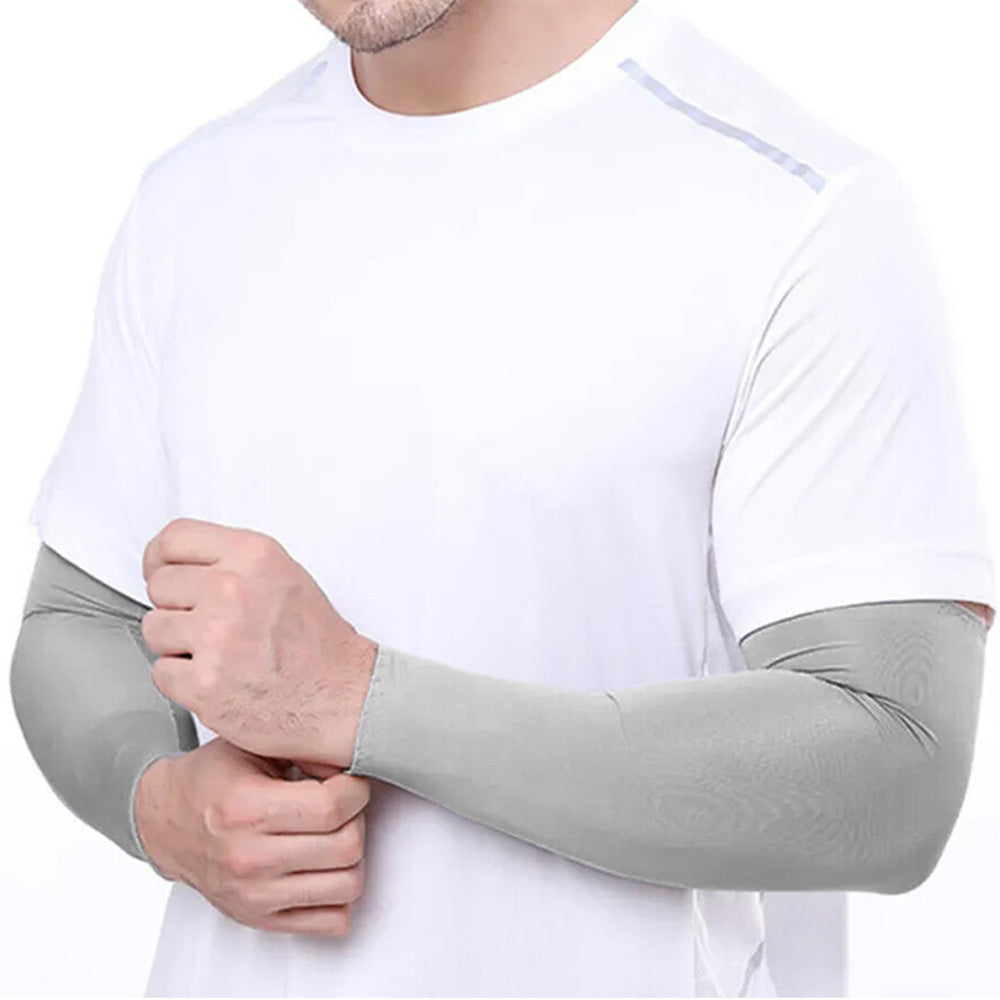 3 Pairs 40cm Straight Nylon Spandex Cooling Arm Sleeves without Thumb Holes