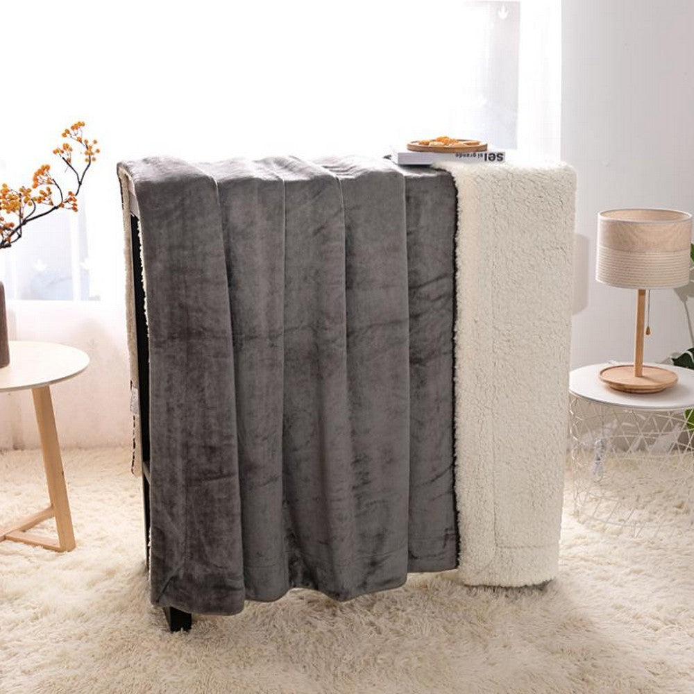 Reversible Plush Faux Mink Sherpa Lambswool Blanket