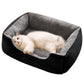 Rectangle Plush Pet Bed Dog Sofa Cozy Puppy Cat Bed-Black