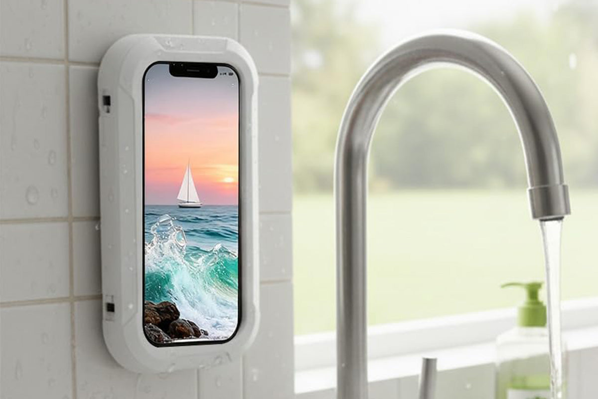 Waterproof Anti-Fog Rotating Shower Phone Holder for Bathroom Smartphone Case