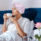 2Pcs Adjustable Double Layer Satin Sleeping Cap Hair Bonnet with Hair Band