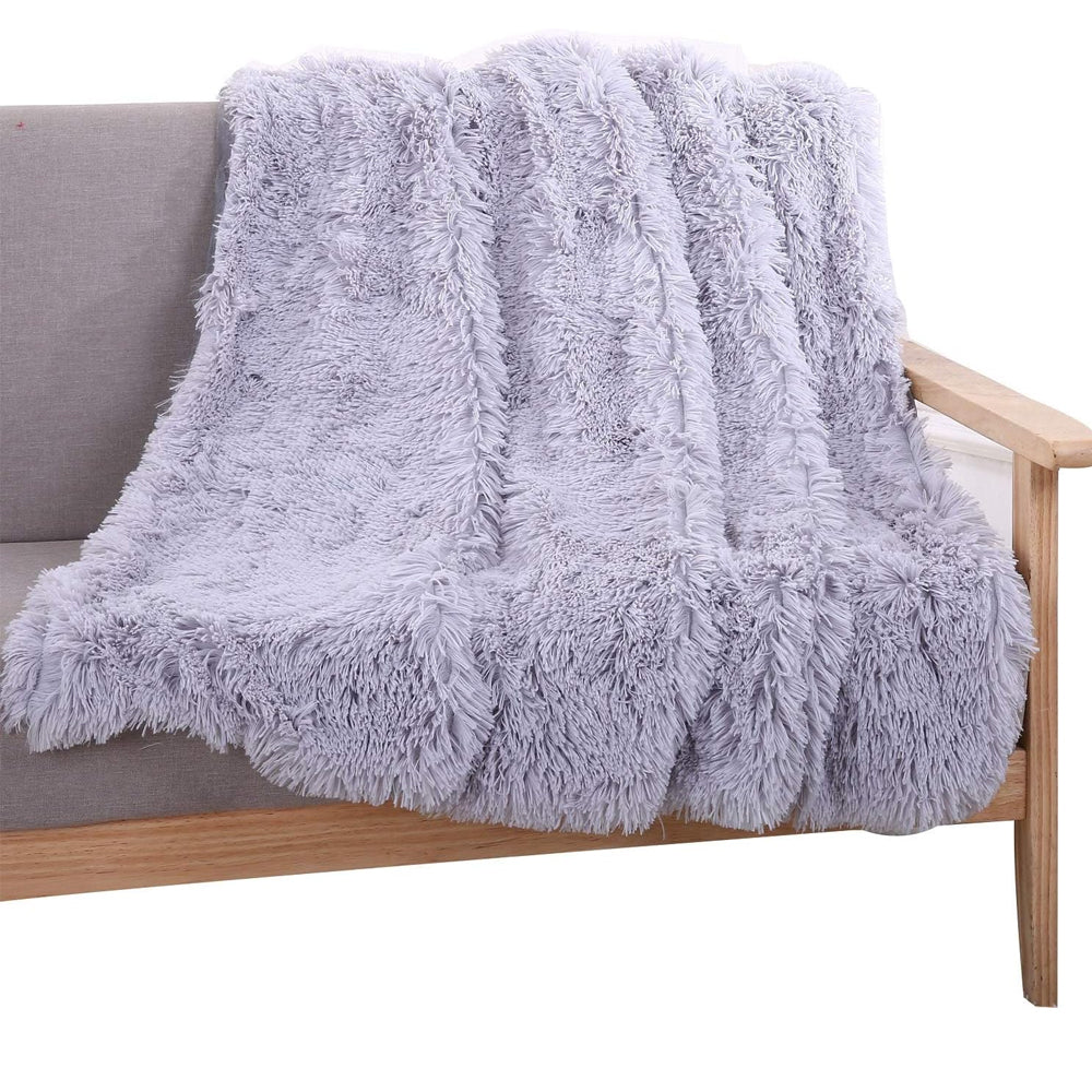 Solid Double-Sided Fuzzy Shaggy Blanket