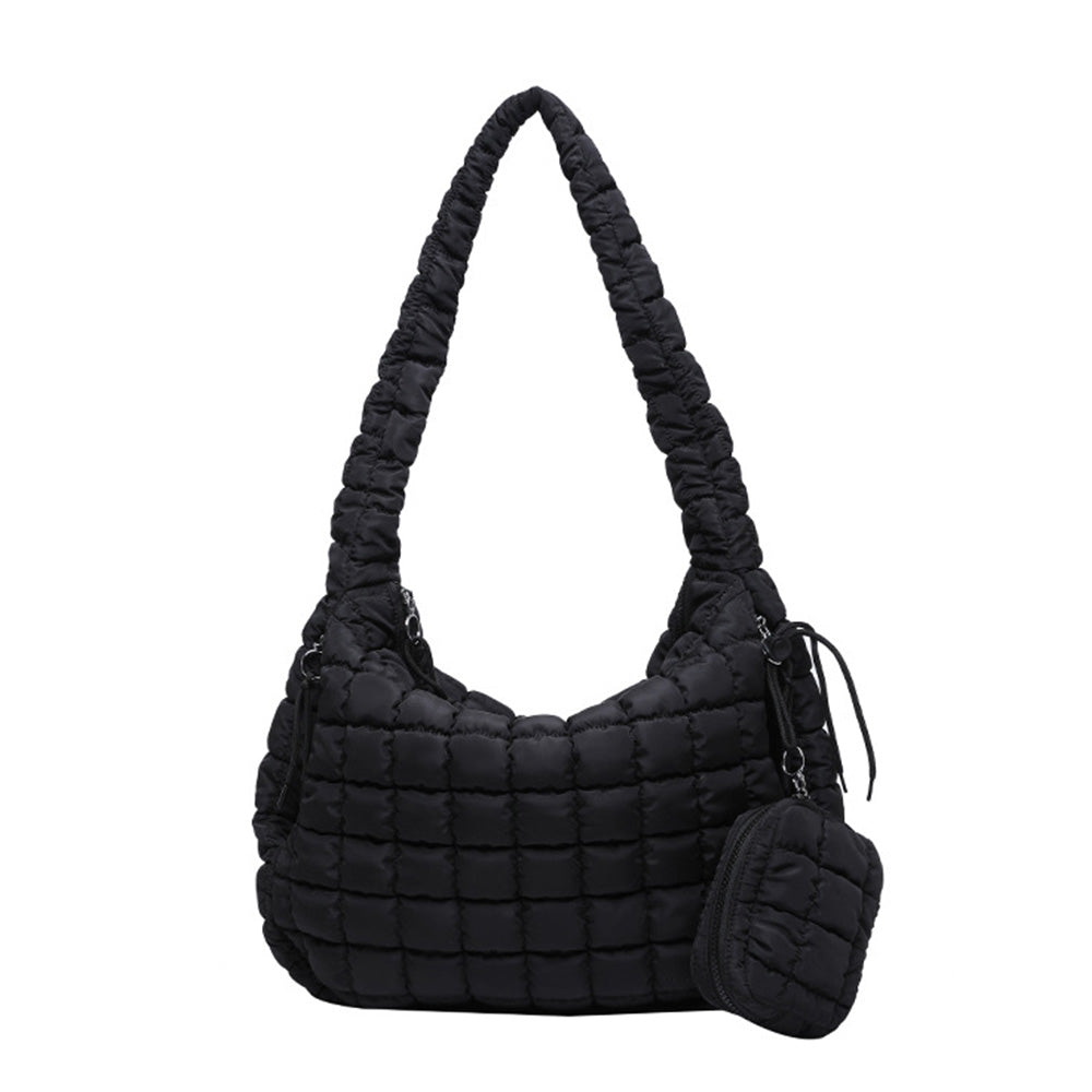 Puffer Tote Bag Quilted Puffy Crossbody Carryall Handbag
