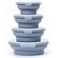 4Pcs Collapsible Food Storage Containers with Lid Microwave Freezer Security