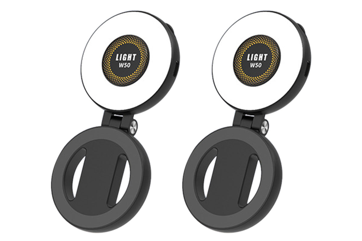 2Pcs Magnetic Phone Ring Light 3 Color Dimmable Fill Light Rechargeable Selfie Light