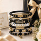 7 Piece Elastic Clay Bead Football Bracelet Stack Set