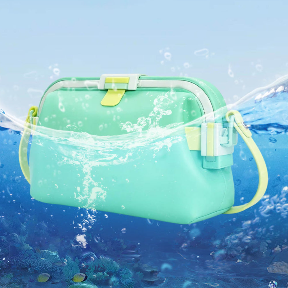 Water-resistant Foldable Silicone Beach Bag with Handle for Camping Seaside