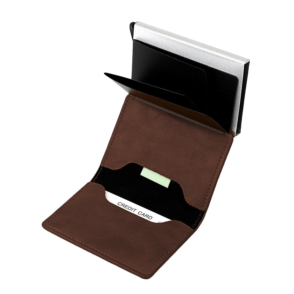 PU Leather Pop-up Card Holder Wallet RFID Blocking Purse