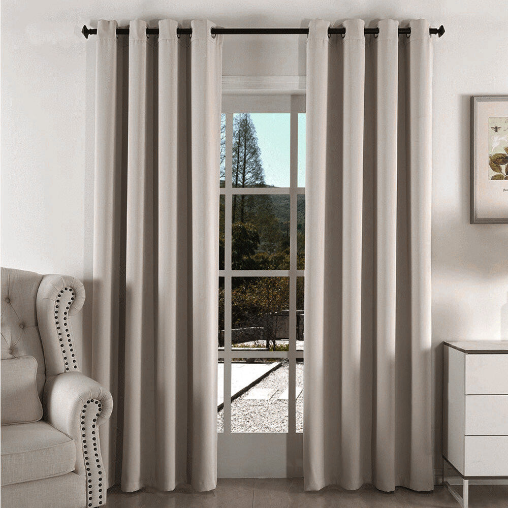 Blackout Curtain Panel with Black Liner Heat & Light Blocking Drapes