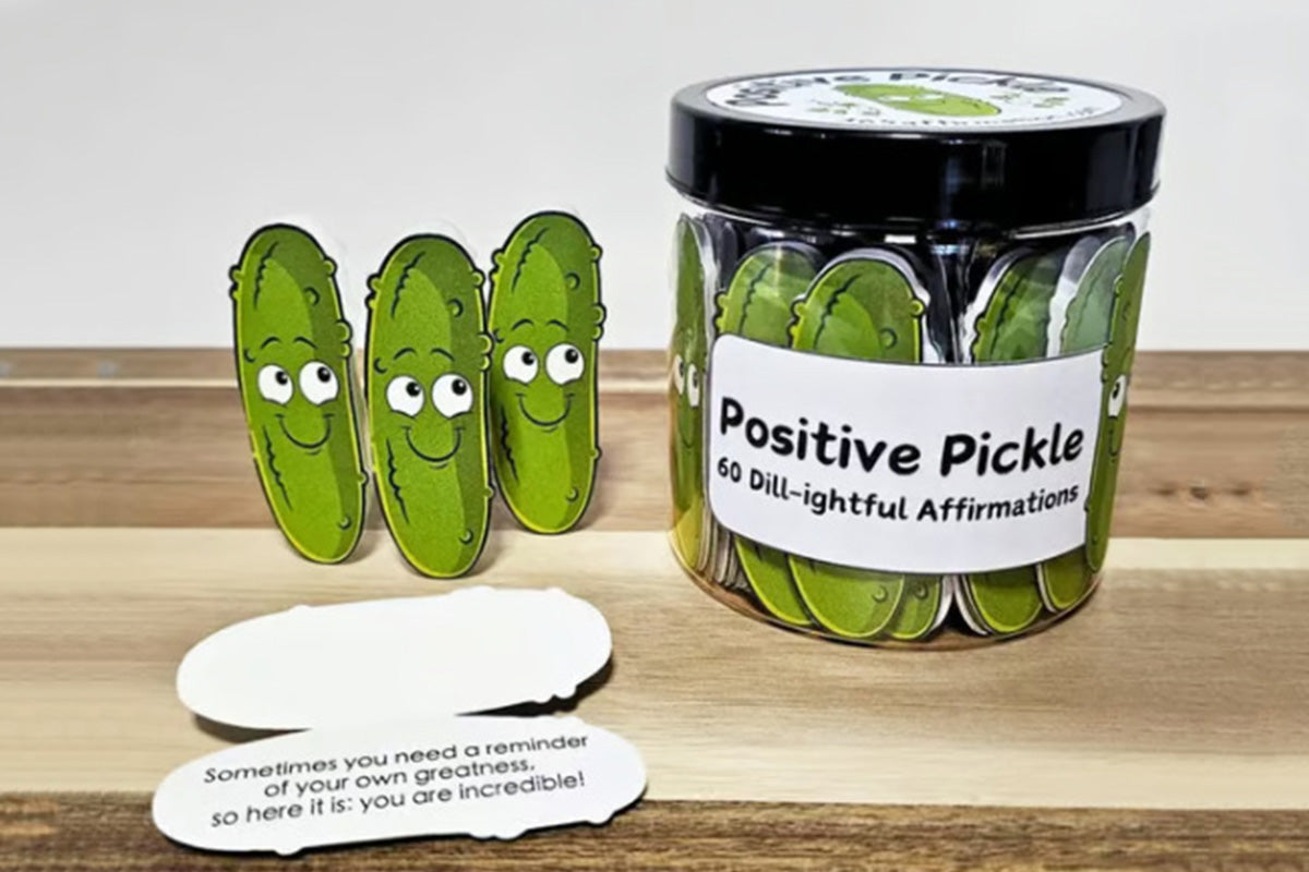 60PCS Positive Pickles Affirmation Cards Jar Motivational Gift for Women and Teens