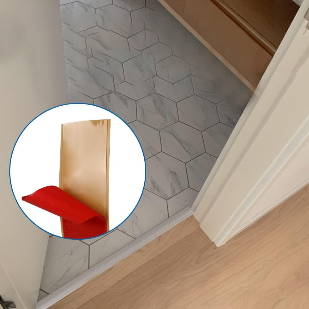 2Pcs 1M Length Self Adhesive Floor Transition Strip Elegant Wood Grain Design