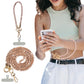 Rhinestone Crossbody Phone Lanyard with Wrist Strap and Locking Clips