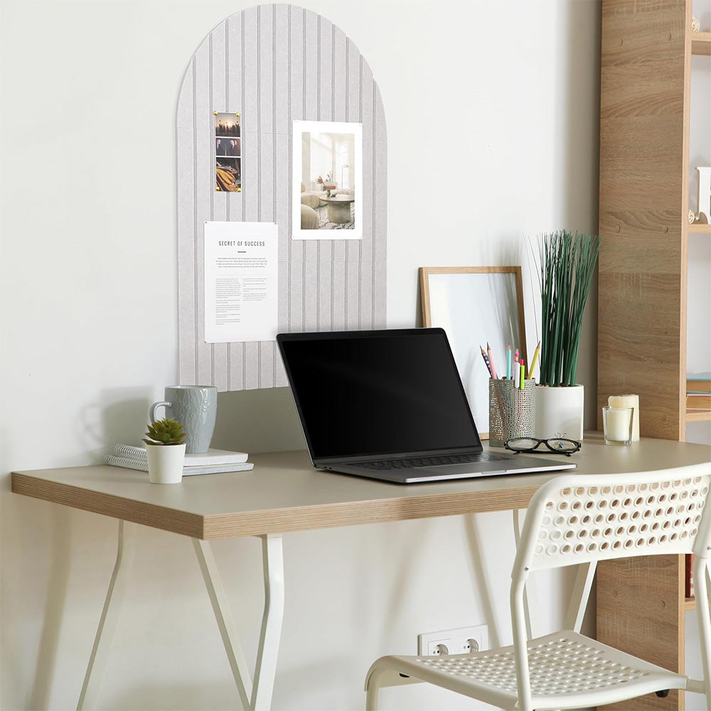 Large Arched Felt Bulletin Board with 30 Push Pins for Home Office School