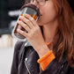 Double Walled Glass Coffee Mug Drinking Coffee Cup with Silicone Lid