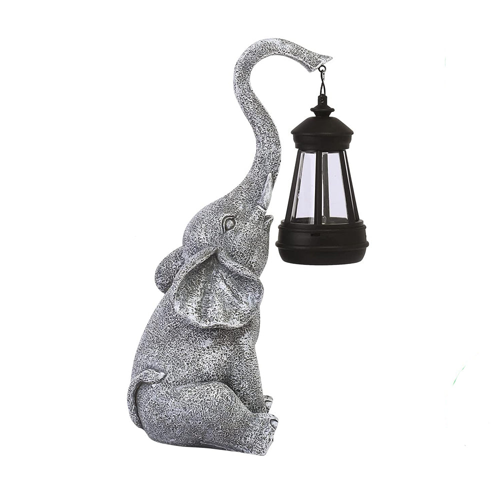 Solar Powered Elephant Statue Lamp Garden LED Lights