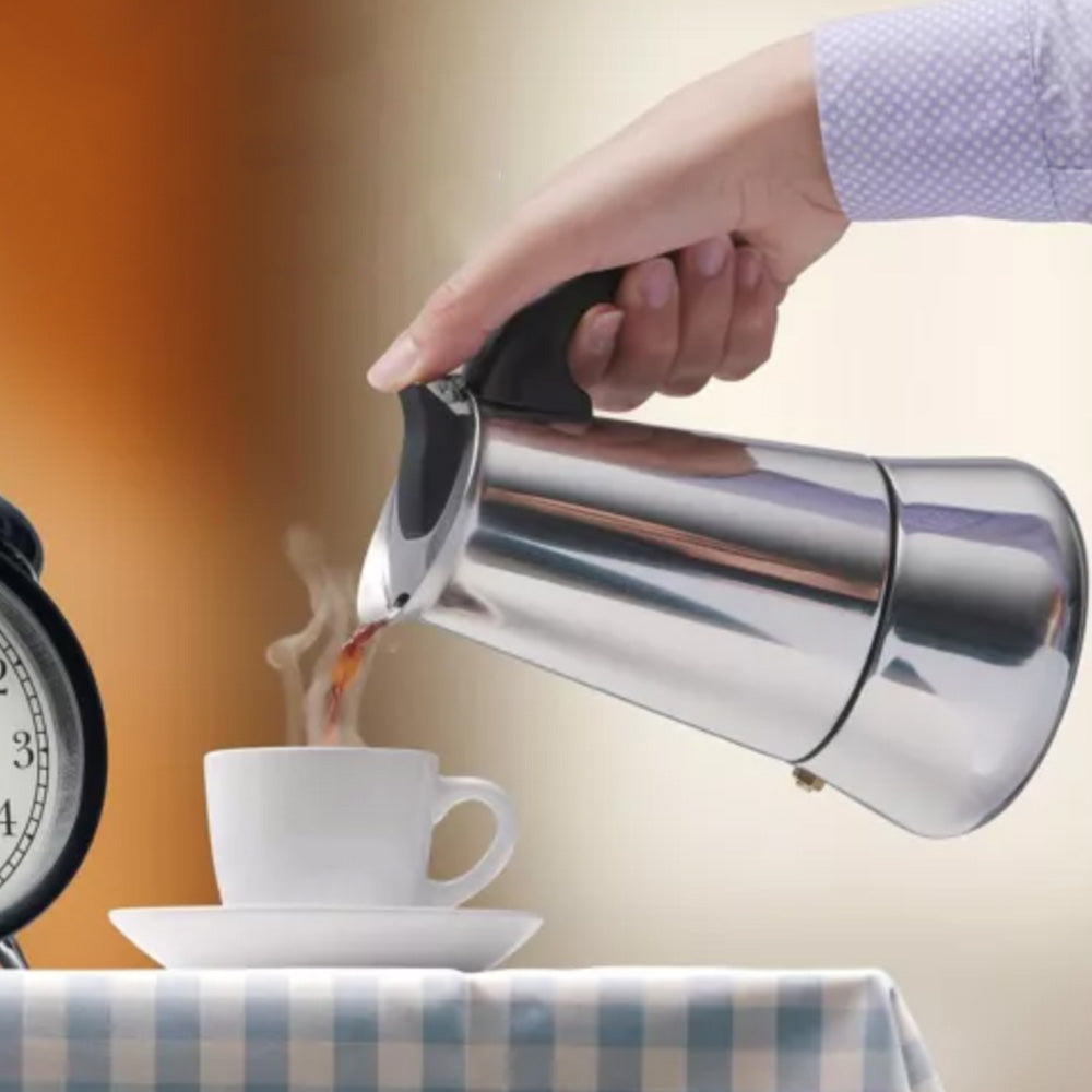 Coffee Maker Moka Percolator Espresso Latte Stainless Steel Pot