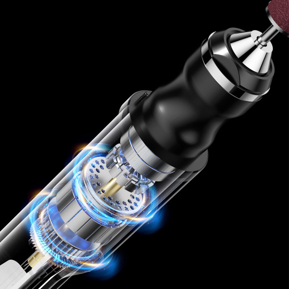 2 in 1 Cordless Electric Nail File Drill with Light Lamp 18 Bits 3 Speeds Mode for Women Men