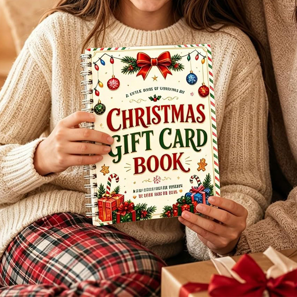 DIY Christmas Gift Card Book with Spiral Binding and Handwritten Notes