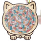 135 Pieces Colored Cat Shaped Wooden Jigsaw Puzzle With Stand For Cat Lovers