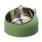 400ml Stainless Steel Tilted Pet Bowl Non-Slip Raised Feeder for Cats and Dogs