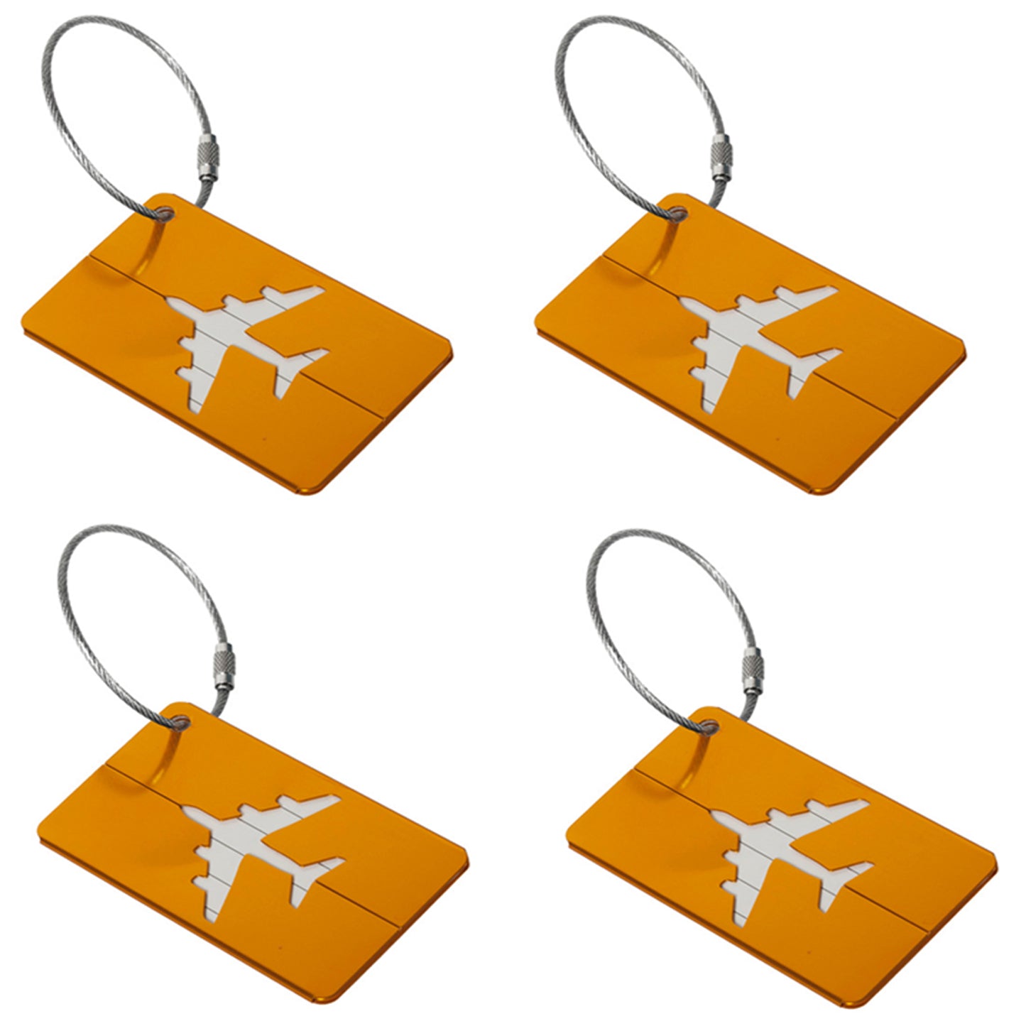 4Pcs Portable Aluminum Alloy Anti Loss Luggage Tags Travel ID Labels