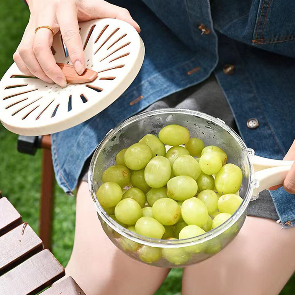 Plastic Fruit Vegetable Washing Drain Basket with Lid