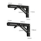 2Pcs 90 Degree Foldable Metal Shelf Brackets-Black