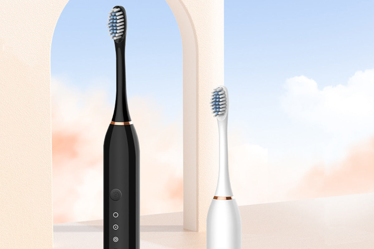 Couple's Electric Toothbrush Set with Travel Case -White and Pink