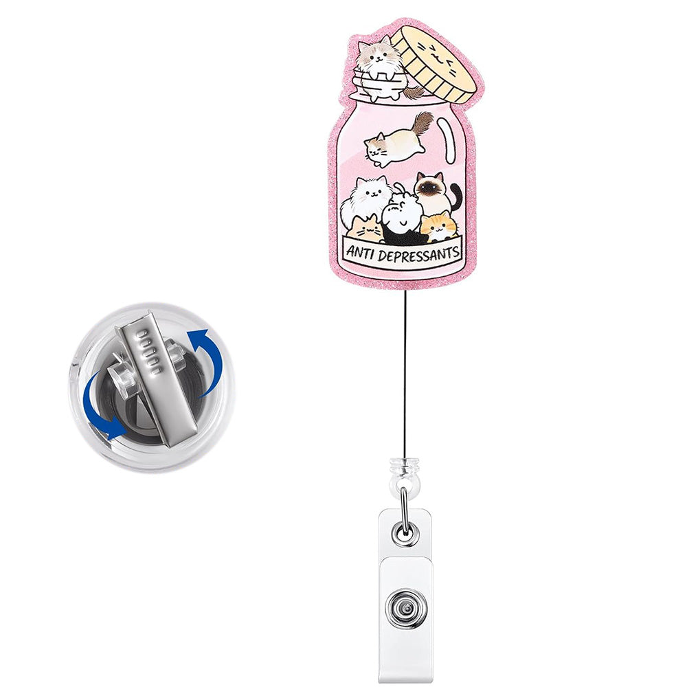 Retractable Badge Reel Cute Badge Clip for Students Staff Teacher