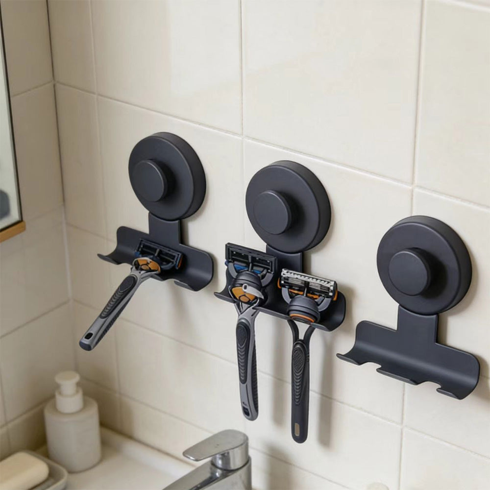 Stainless Steel Suction Cup Razor Holder Wall Mounted Bathroom Shaver Hook