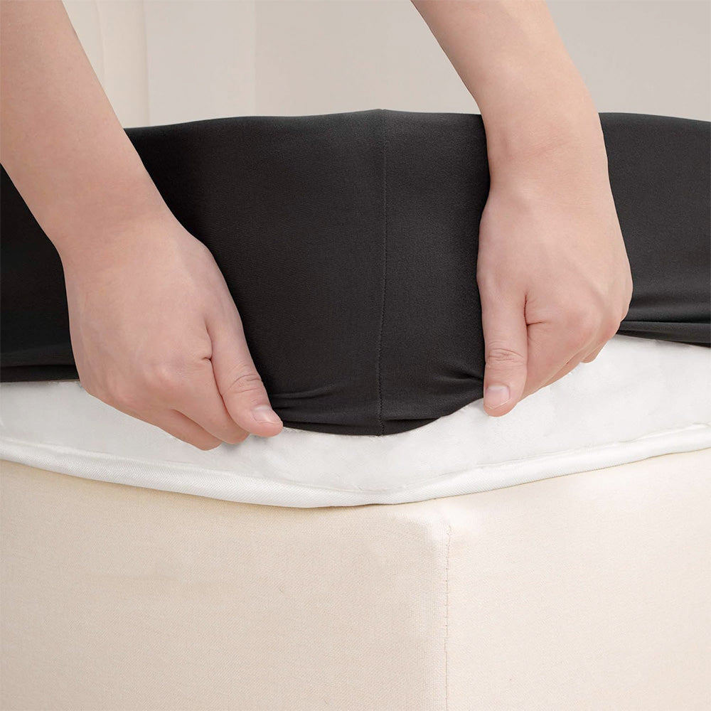 Elastic Box Spring Cover Stretchy Wrap Around 4 Sides Bed Skirt for Hotel Home