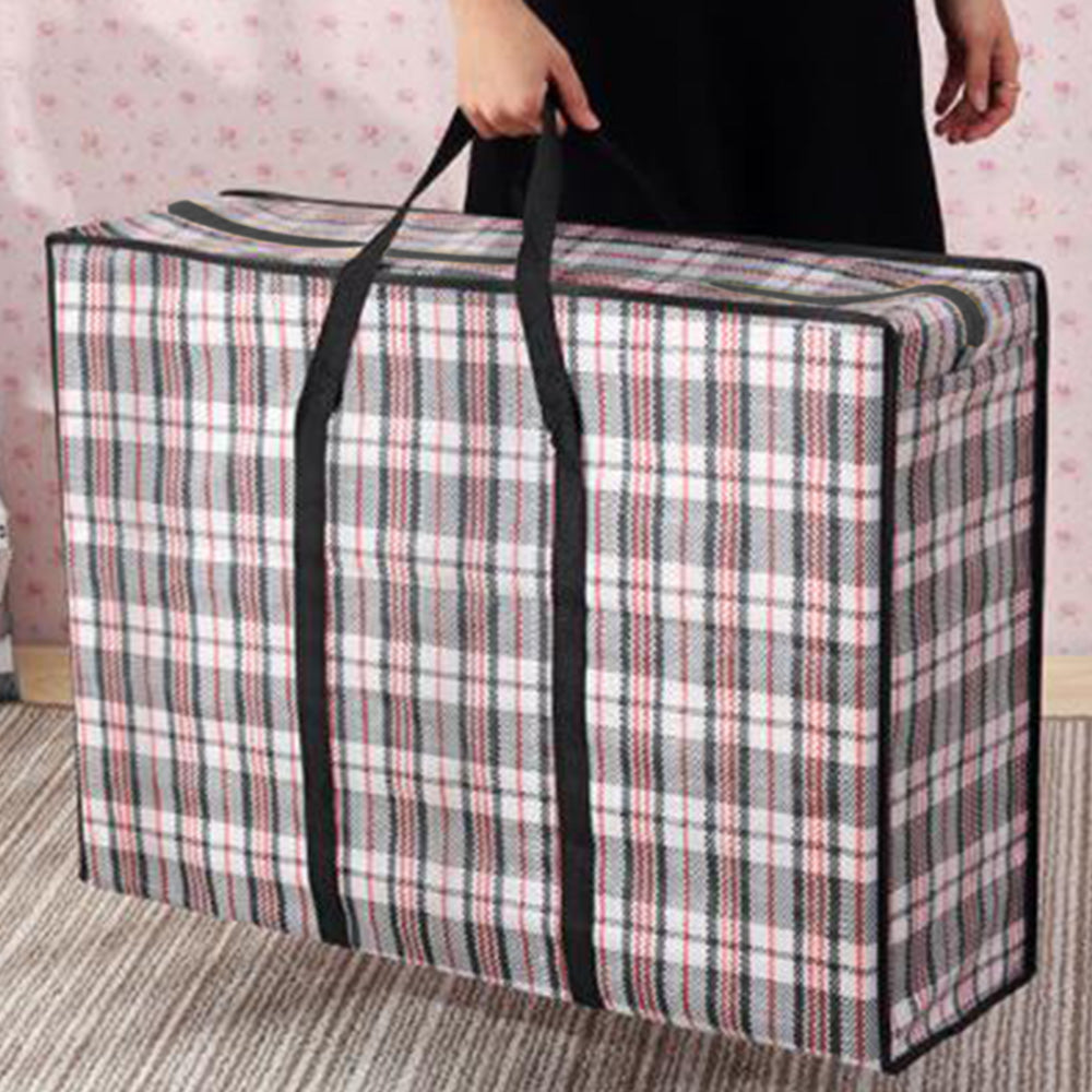 5Pcs Stripe Bag Packing Storage Strip Zip Shopping Travel Check House Moving Bag