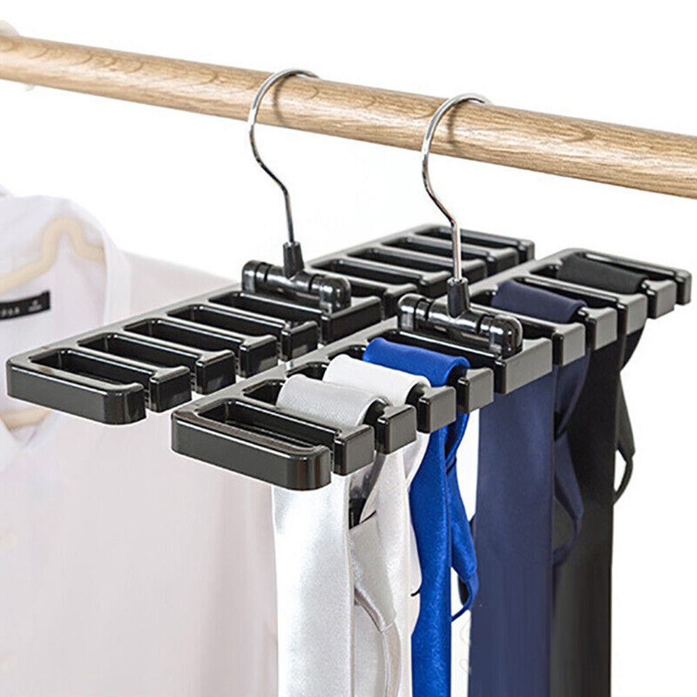 2Pcs Belt and Tie Hanger for Closet Organizer with 20 Hooks