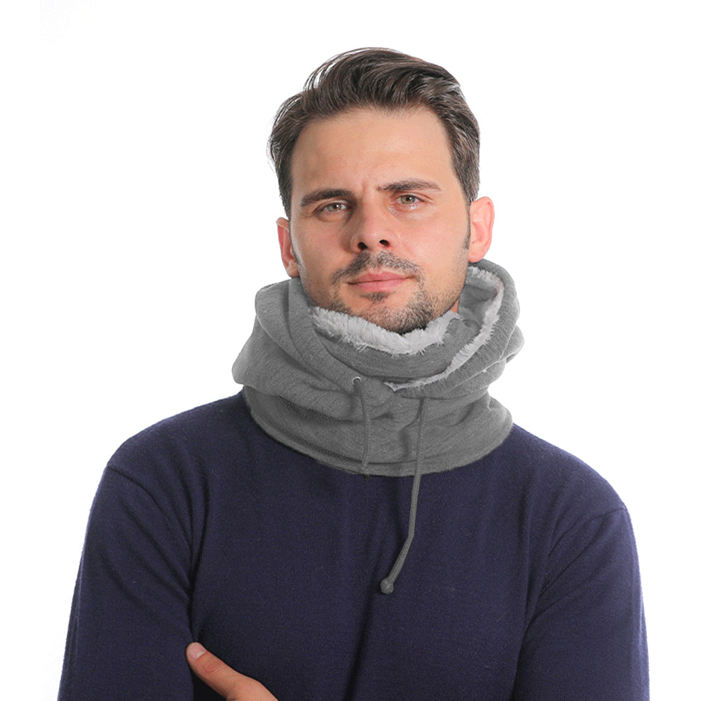 2Pcs Thick Fleece Windproof Hooded Neck Warmer Winter Balaclava for Men