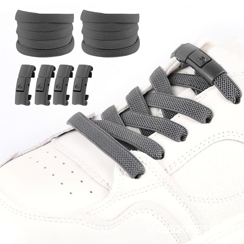 2 Pairs Elastic Shoe Laces No Tie Shoelaces Hook Lock Elastic Flat Shoelaces Sneakers