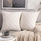 Velvet Rhombus Pleated Cushion Cover for Sofa Bedroom and Window Seat-Beige