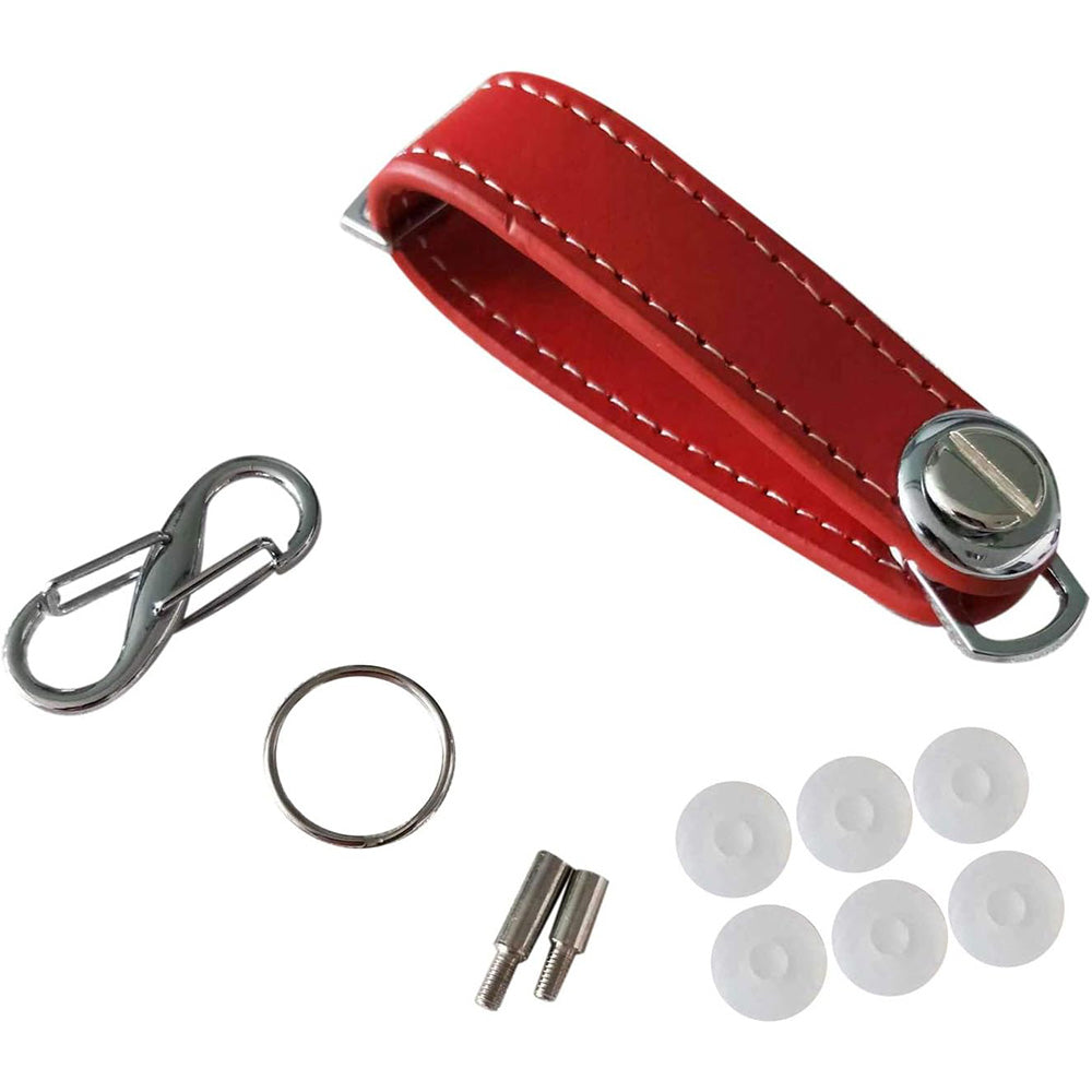 Leather Smart Key Holder Folding Key Organizer Clip Compact Keychain