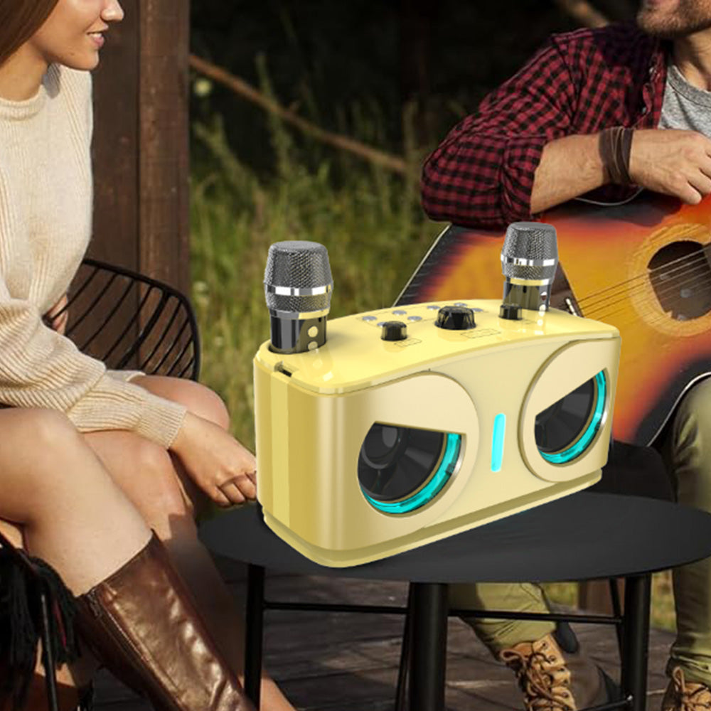 Bluetooth 5.3 Karaoke Machine With 2 Wireless Microphones Bluetooth Karaoke Speaker