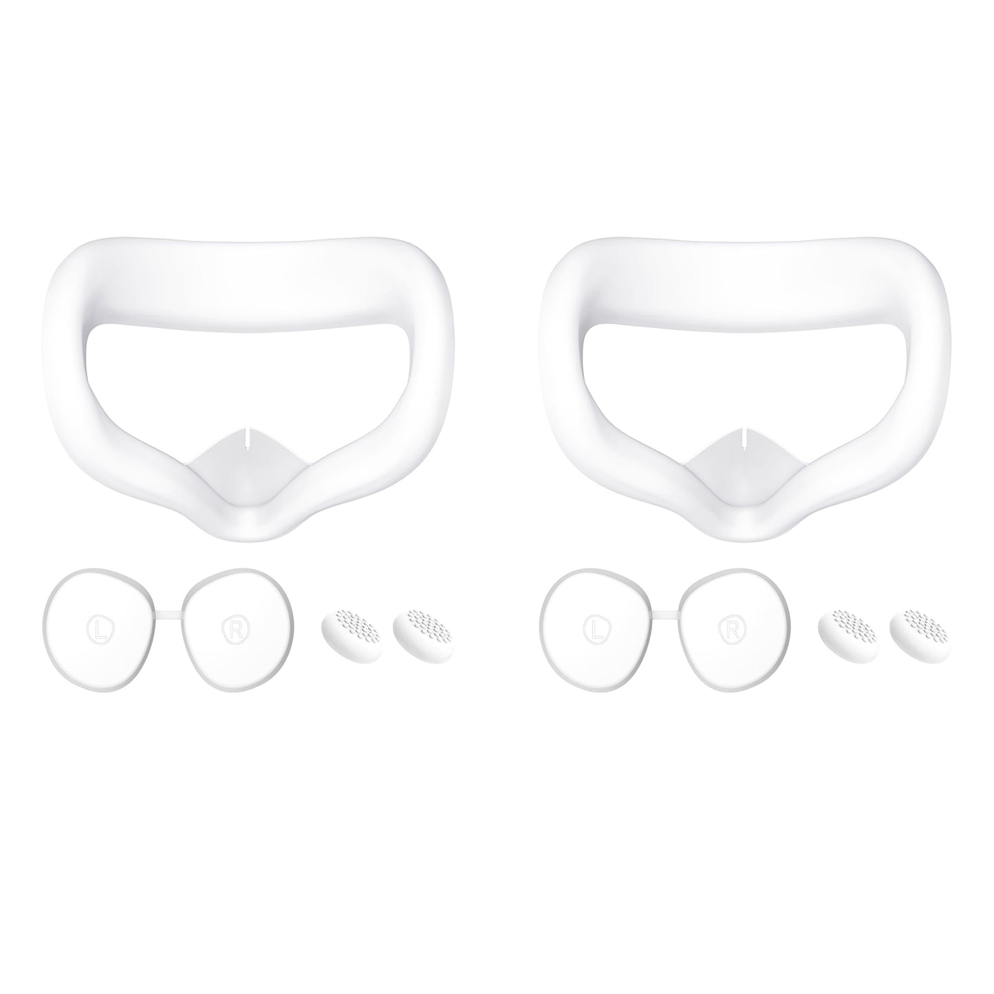 2Pcs VR Silicone Face Cover Pad And Lens Cover With Joystick Cover For Oculus Quest 2